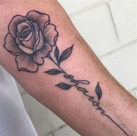 Rose Tattoo Designs with Names Inspiration