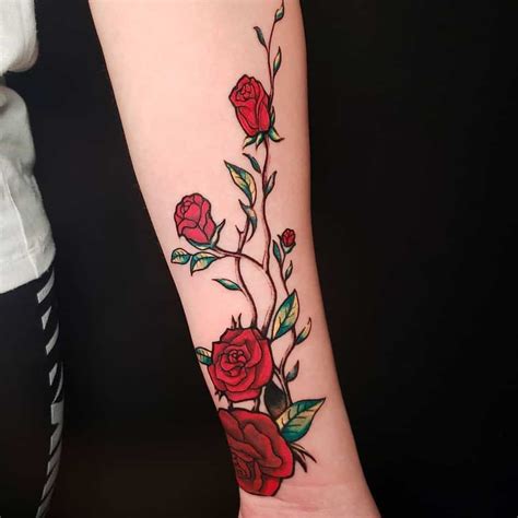 Rose Vine Tattoo Designs Photos