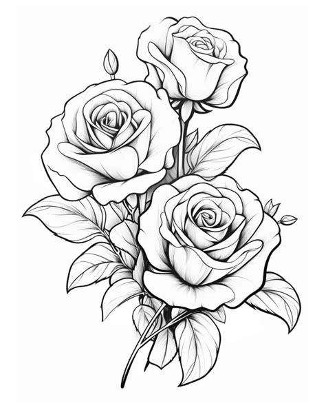 Roses Coloring Pages For Kids And Adults Makenstitch