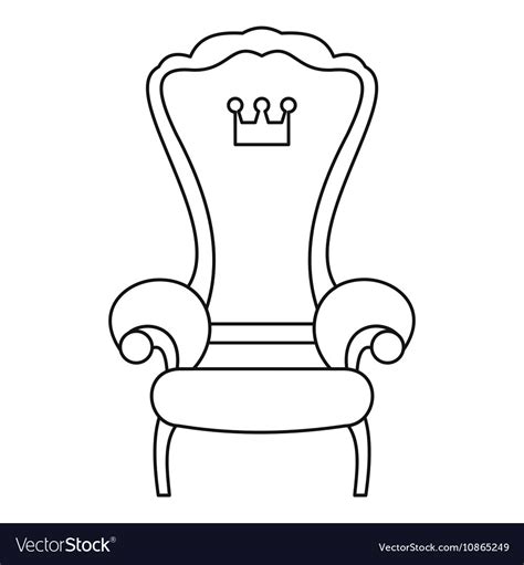 Royal Throne With Crown Symbol Icon Stock Vector Illustration Of