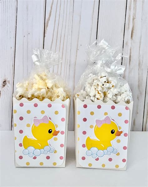 Rubber Duck Party Favor Mini Popcorn Boxes Rubber Ducky Baby Etsy