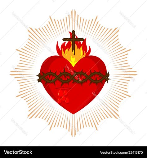 Sacred Heart Jesus Christ Royalty Free Vector Image