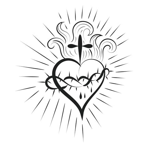 Sacred Heart Of Jesus With Rays 24530748 Vector Art At Vecteezy