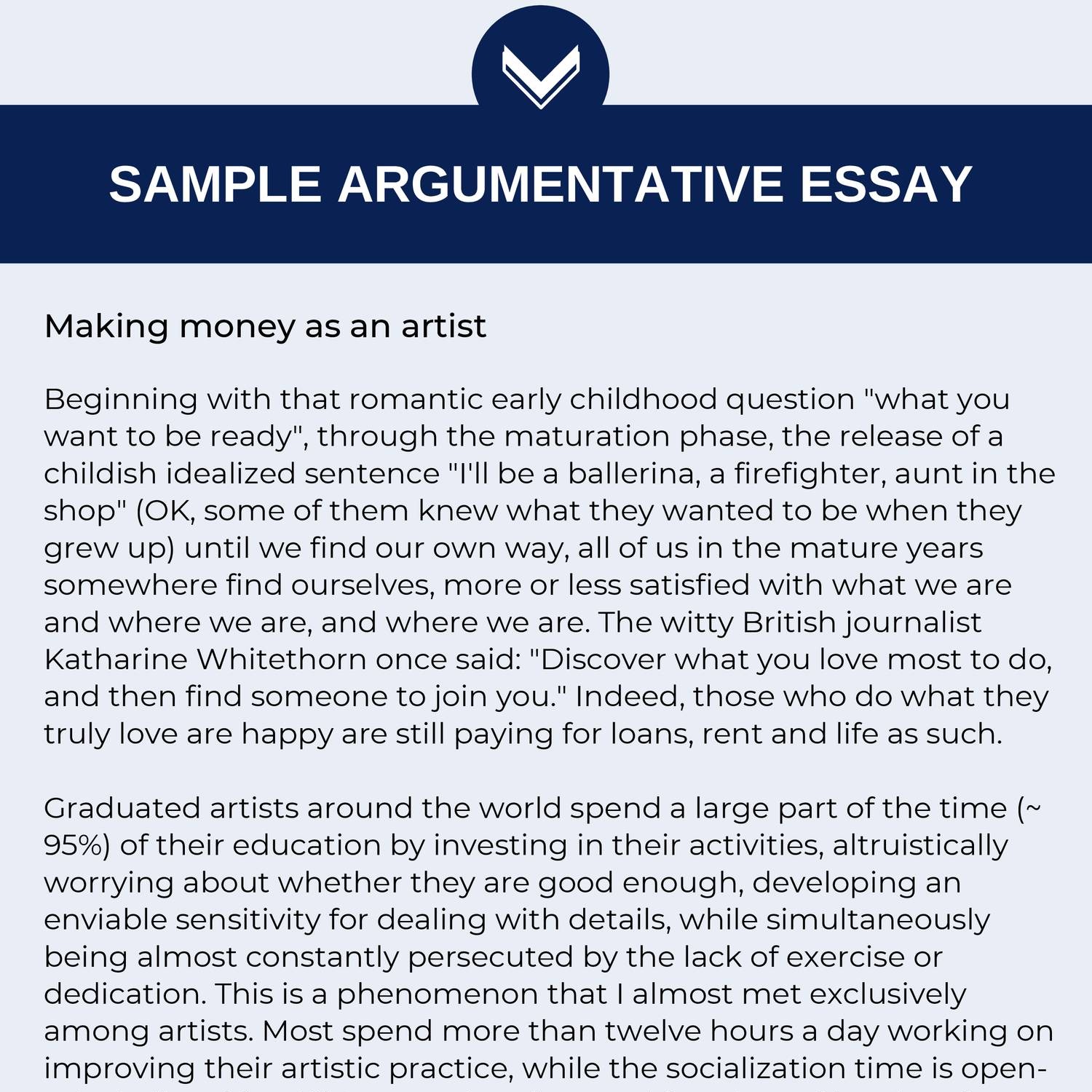 Sample Argumentative Essay Doc