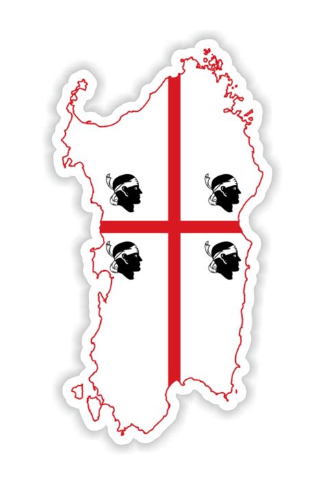 Sardinia Sardegna Italy Map Sticker Flag For Laptop Book Fridge Guitar