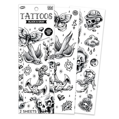 Savvi 20 Black And Gray Temporary Tattoos Lebanon Ubuy