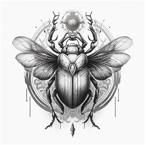 Scarab Beetle Tattoo Design Detailed High Resolution Digital Art On