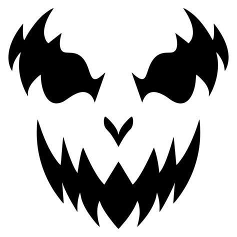 Scary Face Stencil By Crafty Stencils Pumpkin Face Templates Pumpkin Carving Stencils Free