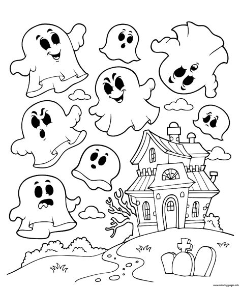 Scary Ghost Coloring Pages