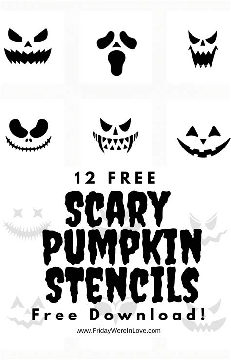 Scary Pumpkin Stencils Free Printable Friday We Amp 39 Re In Love