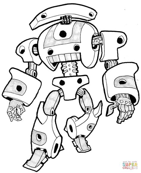 Sci Fi Robot Fighting Shark Coloring Page Free Printable Coloring Pages