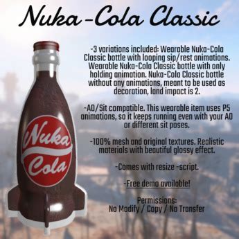 Second Life Marketplace Nuka Cola Classic