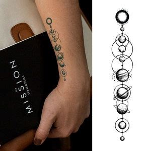 Semi Permanent Tattoo Small Solar System Science Tattoo Etsy