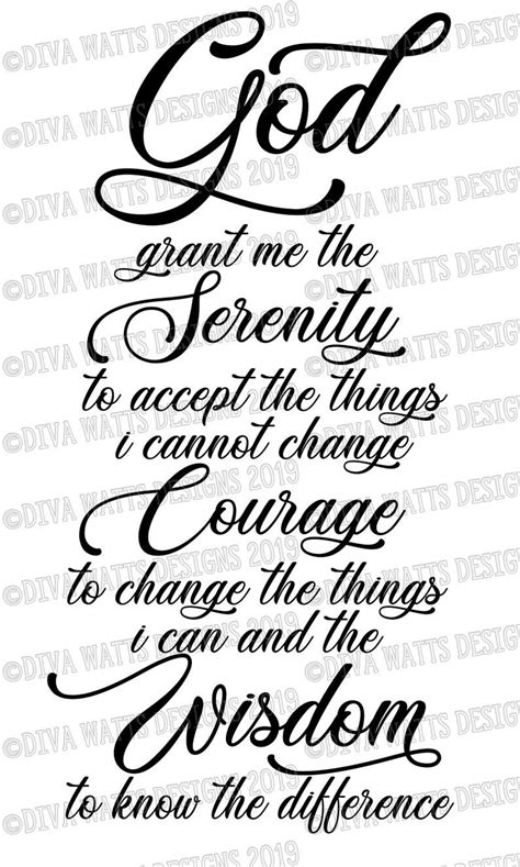 Serenity Prayer Tattoo Stencil