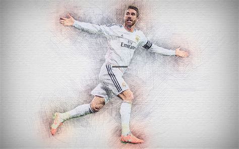 Sergio Ramos Artwork Football Stars Galacticos Real Madrid La Liga Ramos Hd Wallpaper Peakpx