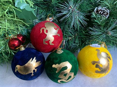 Set Of 4 Harry Potter Bauble Christmas Tree Decorations 10Cm Etsy