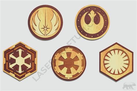 Set Of 5 Layered Star Wars Symbols For Cutting Lasercraftum