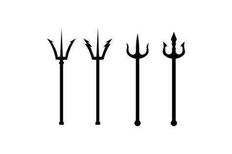 Set Of Trident Triton King Of Water Sign Gr Fico Por Roossoo Creative Fabrica