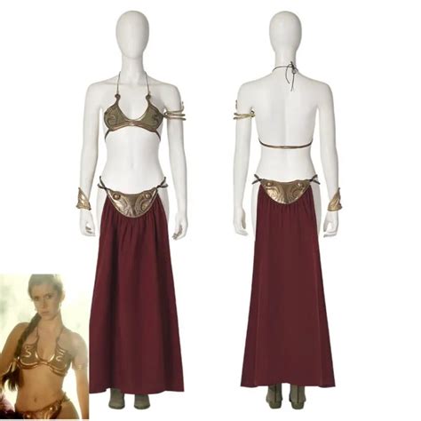 Sexy Princess Leia Slave Costume Star Wars Return Of The Jedi Golden Bikini