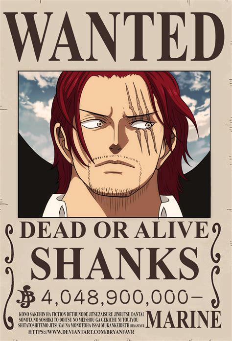 Shanks Bounty One Piece Ch 957 By Bryanfavr On Deviantart Fotos De