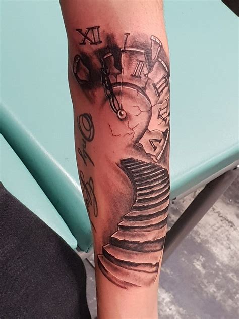 Share 68 Clock Stairs Tattoo Design Best In Cdgdbentre