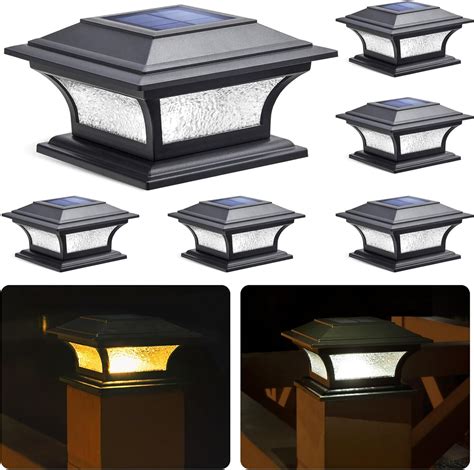 Siedinlar Solar Post Cap Lights Outdoor Glass 2 Color Modes For 4X4 5X5