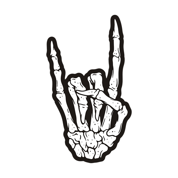 Sign Of The Horns Rock Hands Sticker Death Metal Band Icon Colored