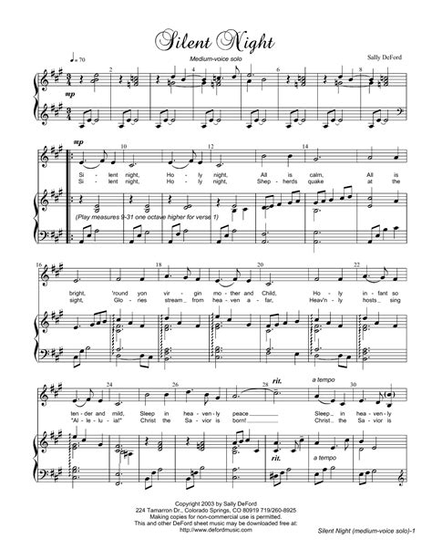 Silent Night Silent Night Sheet Music Christmas Music