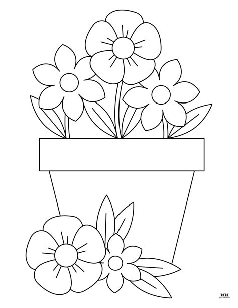 Simple Flower Coloring Page Cute Flower