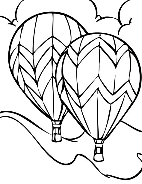 Simple Hot Air Balloon Coloring Page Free Printable Coloring Pages