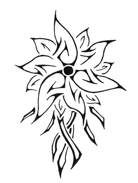 7 Simple Tribal Flower Tattoo Designs