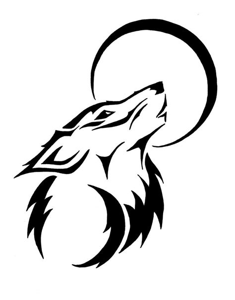 Simple Tribal Wolf Tattoo Printable Calendars At A Glance