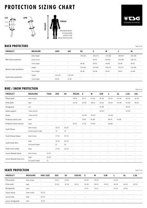 Skating Protection Sizing Chart Tsg Download Printable Pdf