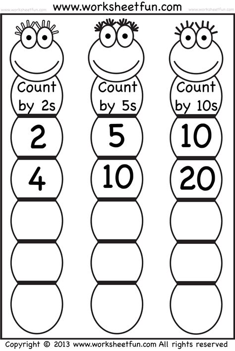 10 Skip Counting Printables for Kids