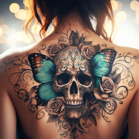 Skull Butterfly Tattoo Merging Elegance With Edginess Your Own