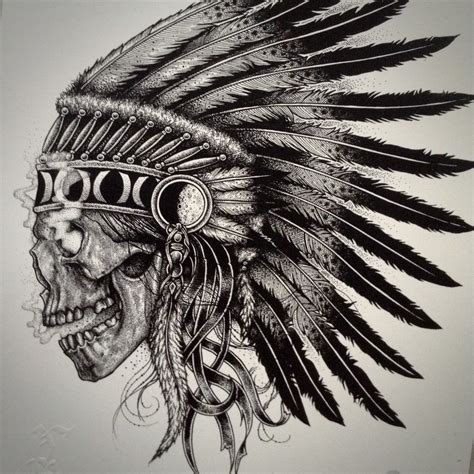 Skull Chief Tattoo Design Indian Head Tattoo Indian Chief Tattoo