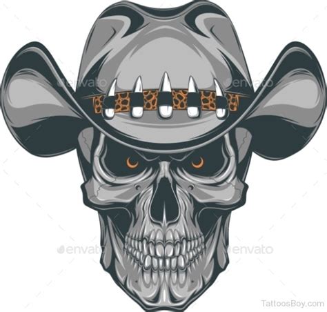 Skull Cowboy Tattoo Design Tattoos Designs