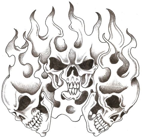 7 Hot Skull Flames Tattoo Designs