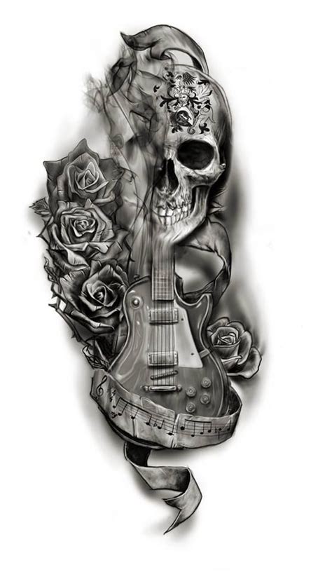 Skull Guitar Tattoo Printable Calendars At A Glance