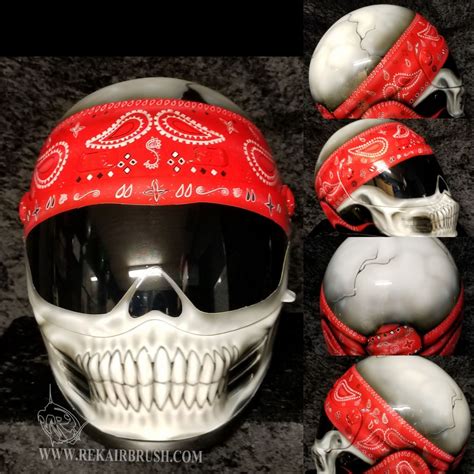 Skull With Bandana Airbrushed By Www Rekairbrush Com On Simpson Bandit