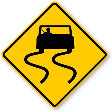 Slippery Road Sign