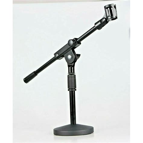 Small Adjustable Table Boom Microphone Stand Round Base Universal Mic