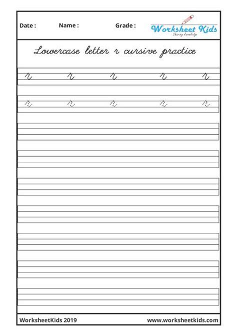 Small Letter Cursive Writing Free Printable Worksheets 5Th Grade