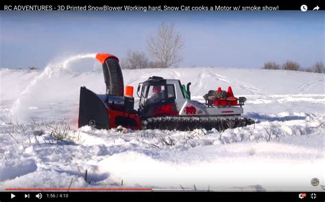 Snow Cat With 3D Printed Blower For Wintertime Video Rc Car Action