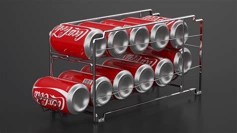 Soda Can Dispenser Chrome With Cola Cans 3D Model 39 3Ds Blend