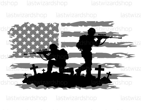 Soldiers American Flag Svg Distressed Usa Flag Svg Memorial Etsy