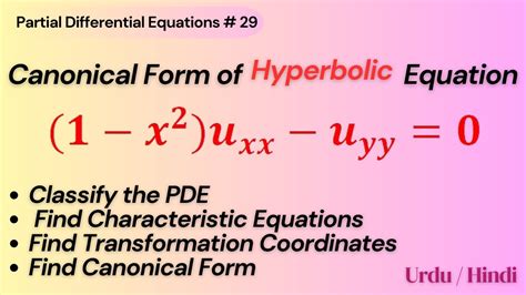 Solved Example Canonical Form Of Hyperbolic Pde Variable