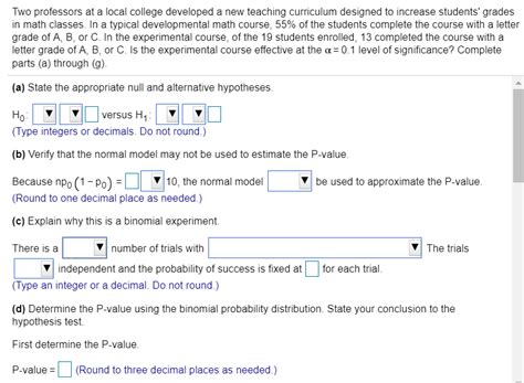 Solved Two Professors At A Local College Developed A New Chegg Com