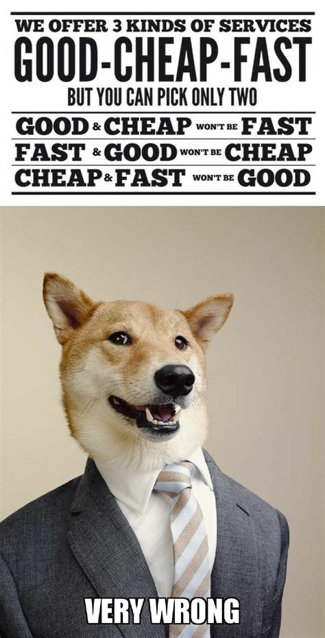 Something Can T Be Good Fast And Cheap R Dogecoin