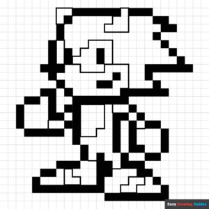 Sonic The Hedgehog Pixel Art Coloring Page Easy Drawing Guides